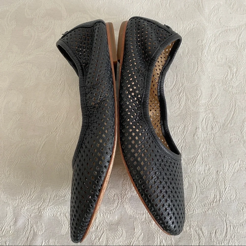 Tory Burch black perforated flats